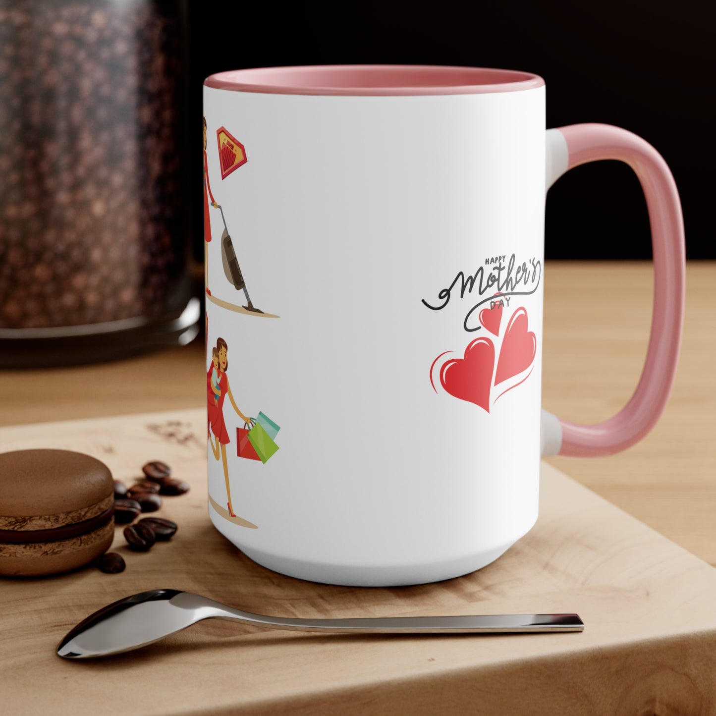 Mother's Day Accent Mug - Annem Her İşi Başarır Themed Design