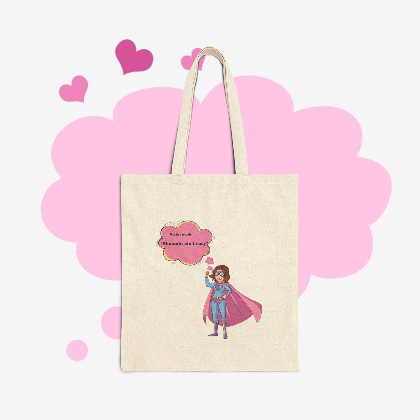 Mother's Day Super Mom Canvas Tote Bag