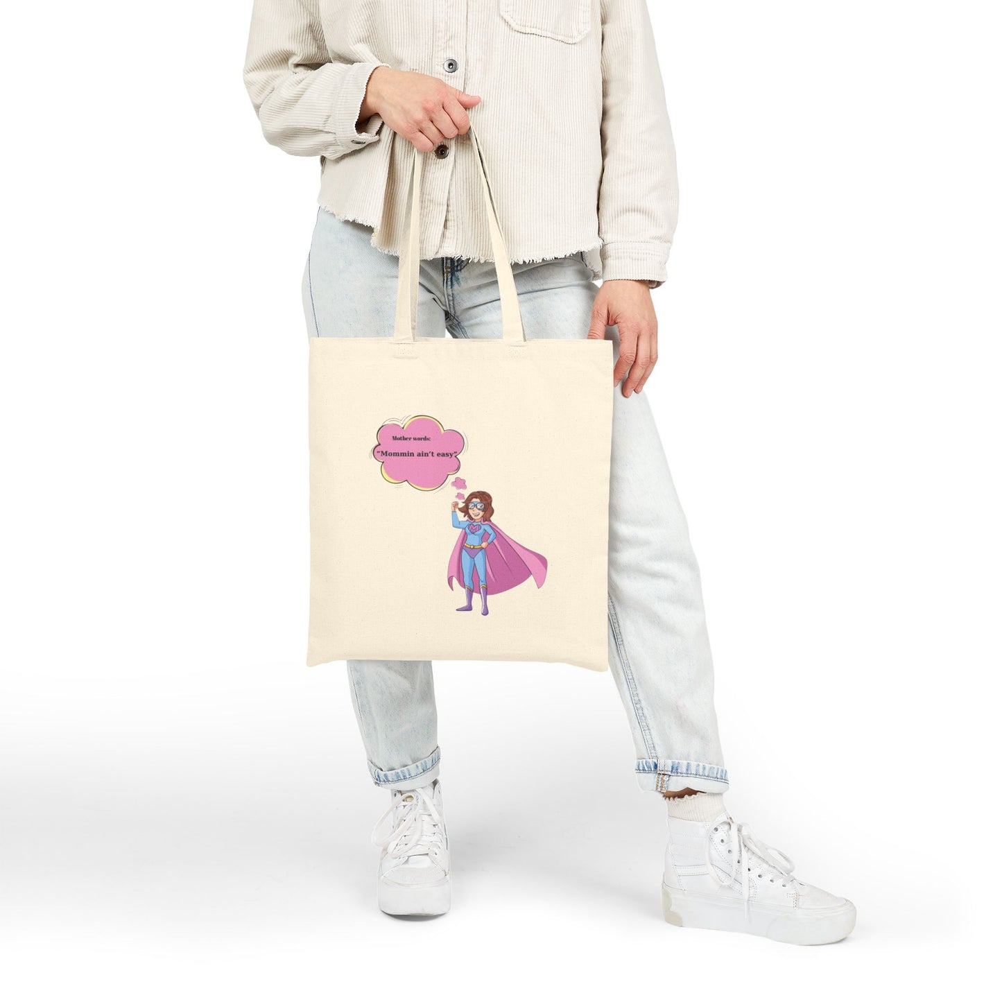 Mother's Day Super Mom Canvas Tote Bag