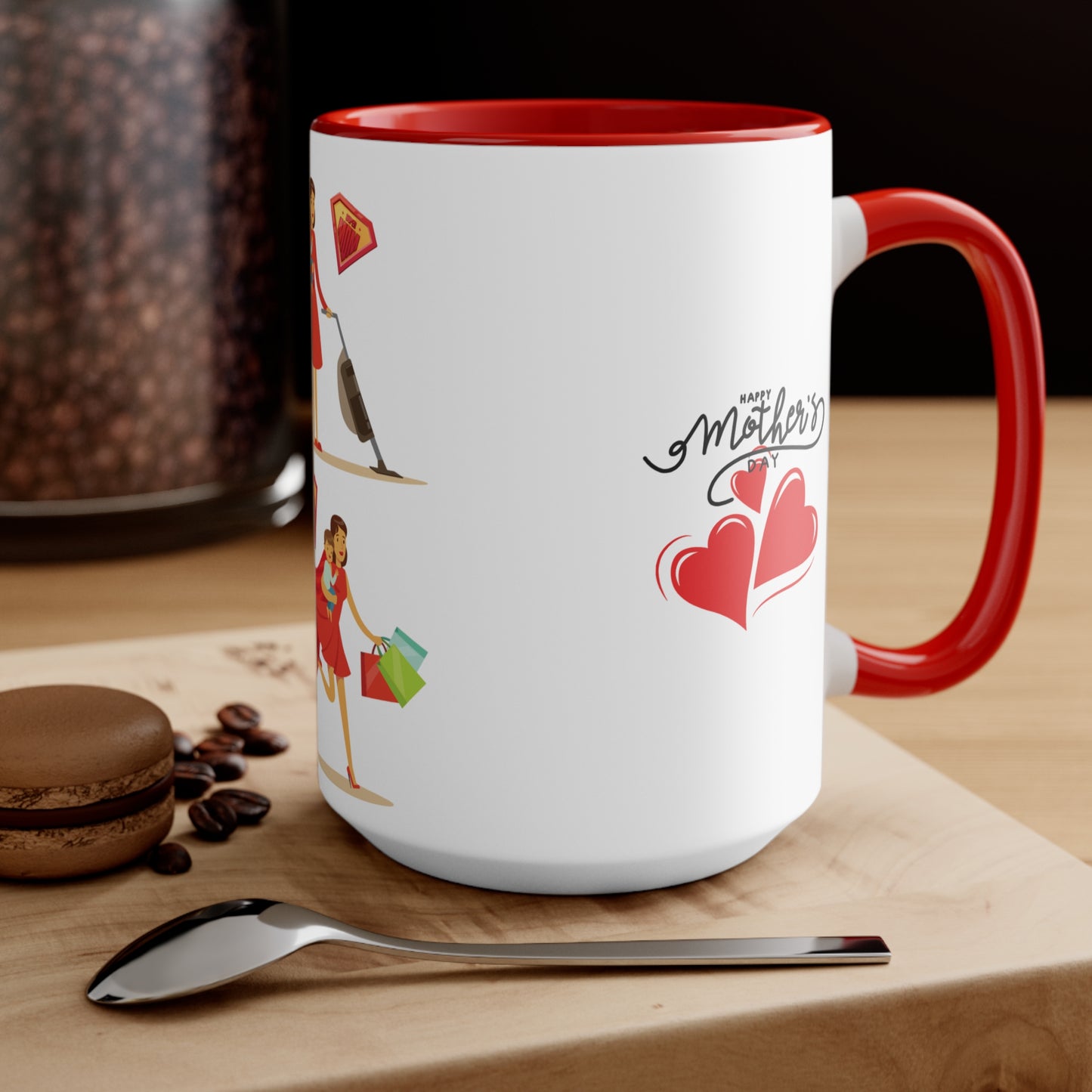 Mother's Day Accent Mug - Annem Her İşi Başarır Themed Design