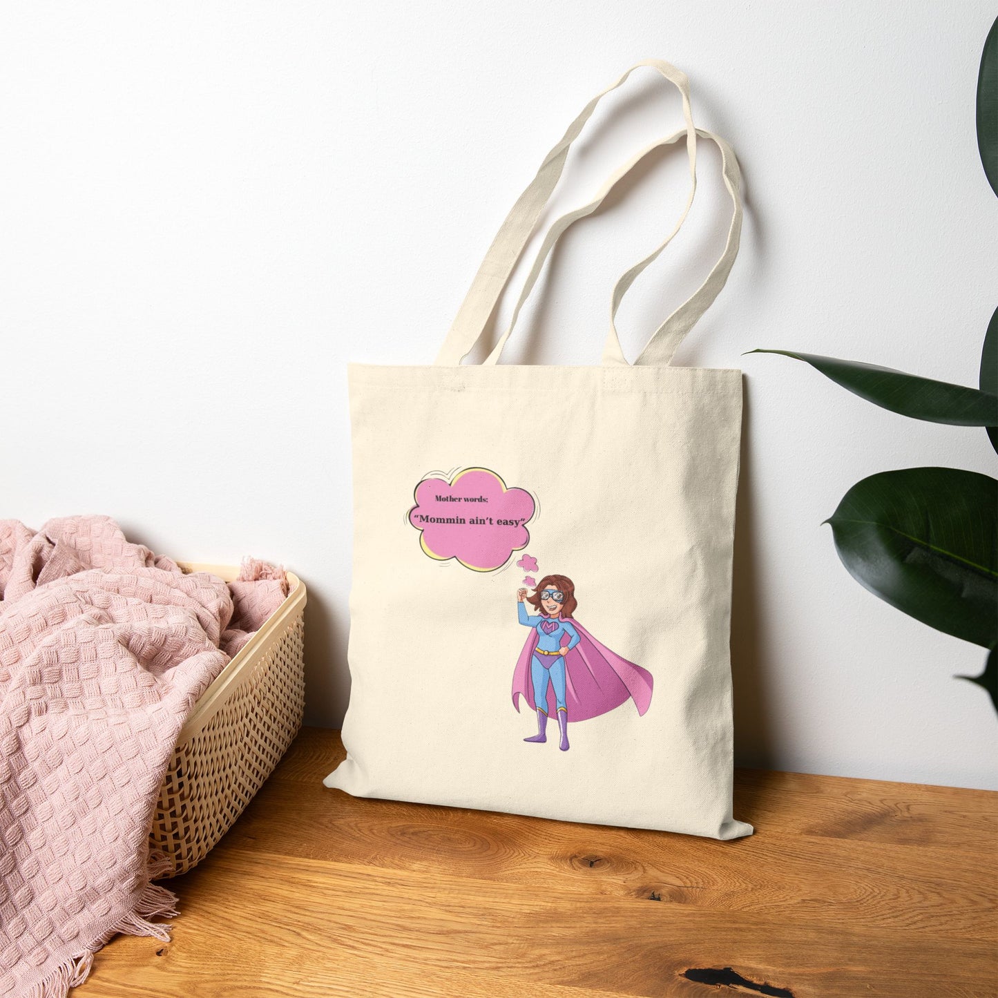 Mother's Day Super Mom Canvas Tote Bag