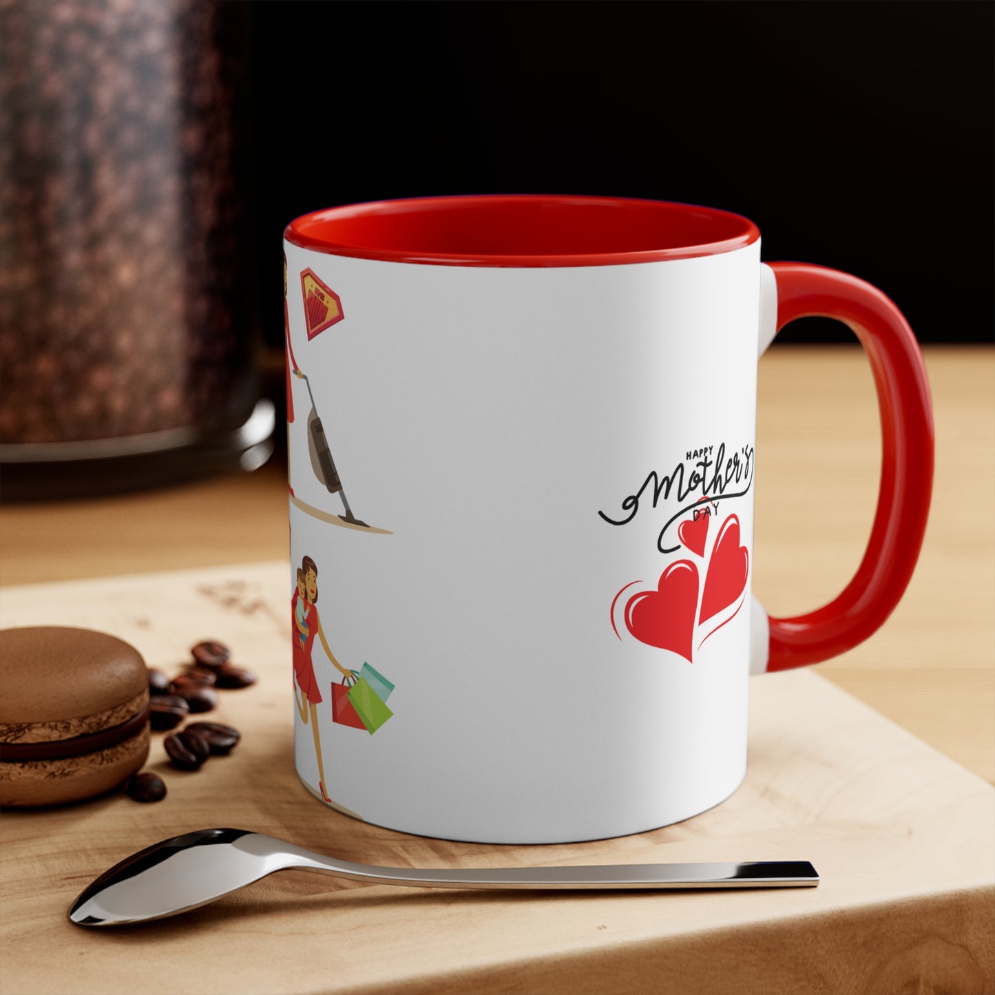 Mother's Day Accent Mug - Annem Her İşi Başarır Themed Design