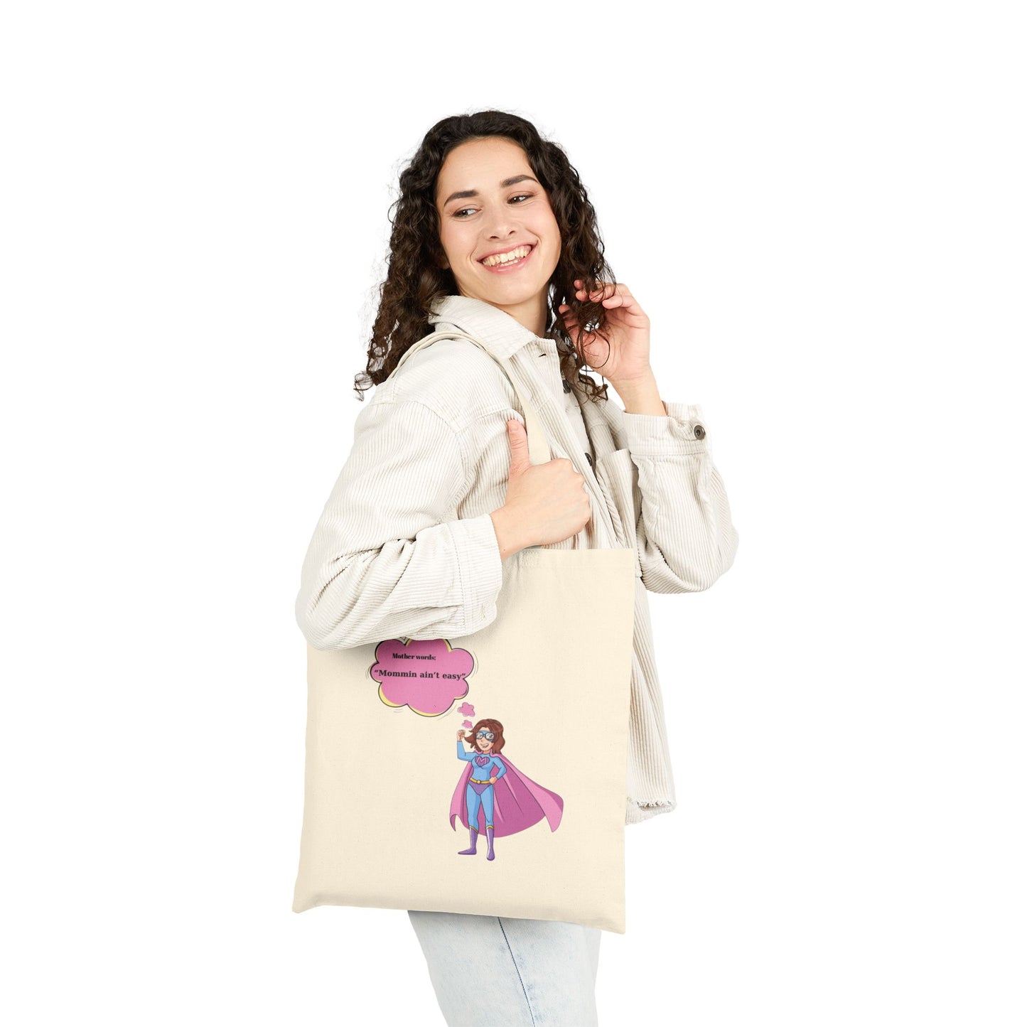 Mother's Day Super Mom Canvas Tote Bag