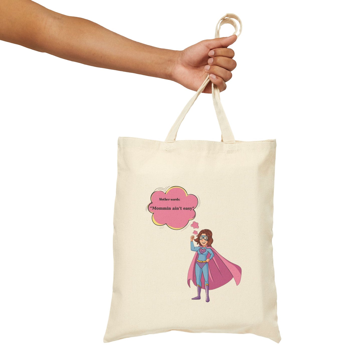 Mother's Day Super Mom Canvas Tote Bag